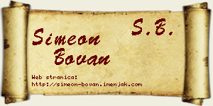 Simeon Bovan vizit kartica